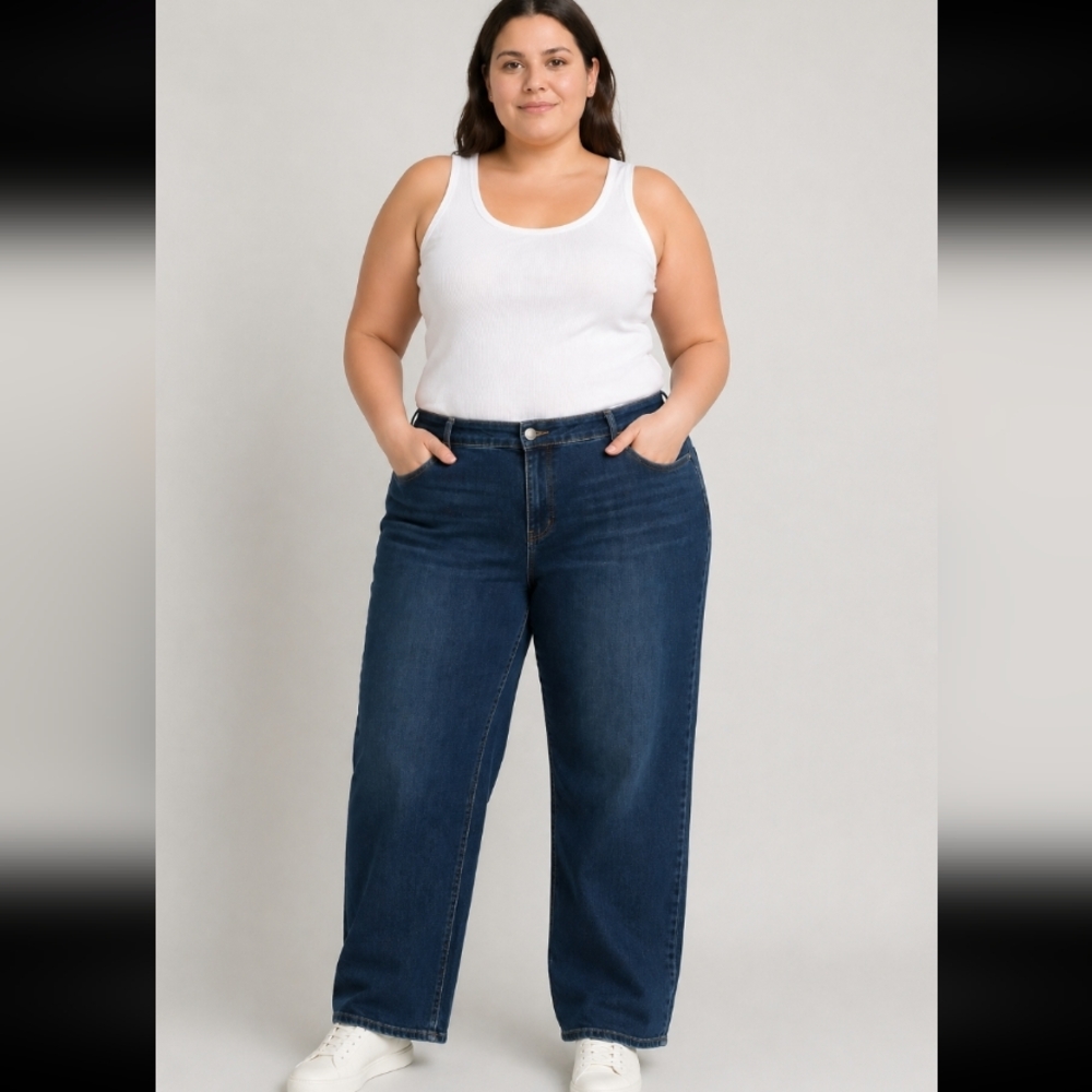 LEE Classic Fit Straight Leg Stretchy Jean Hemmed 24W